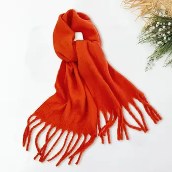 Элегантная шаль с кисточкой Элегантная женская шаль Супер Мягкий Зимний шарф с кисточкой Толстый теплый дышащий аксессуар для одежды Для женщин