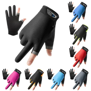 1 пара перчаток для рыбалки, 2 отрезанных пальца, спортивные велосипедные мужские дышащие перчатки для вождения, Противоскользящая одежда для рыбалки для фитнеса