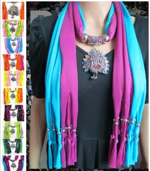 Новое весенне-осеннее ожерелье, шарфы, Разноцветные винтажные ожерелья с подвеской в виде павлина, женские ожерелья-шарфы, Ювелирные изделия Оптом