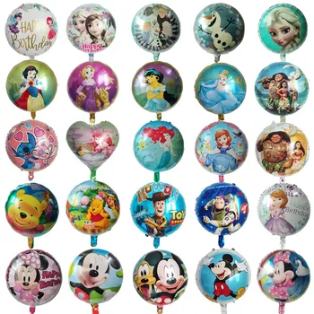 10шт 18-дюймовых круглых фольгированных шаров с мультяшным Микки и Минни, украшения для вечеринки по случаю дня рождения, детские игрушки, воздушные шары для душа ребенка