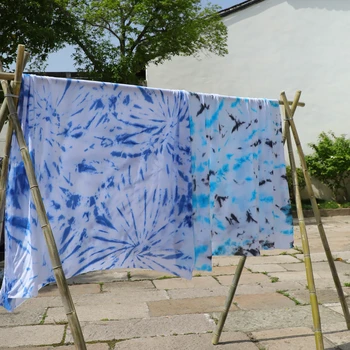 Ткань для Окрашивания Галстуков Ручной Работы В Китайском Стиле, Готовая Подвесная Занавеска, Фоновое Украшение Одежды, Окрашенная В Синий Цвет Ткань Батик