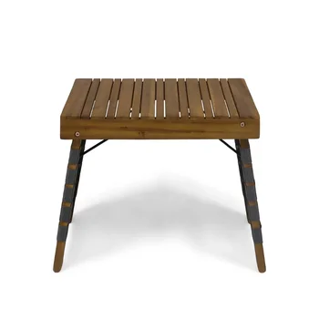 Складной приставной столик из дерева акации Bezalel, коричневая патина и серый