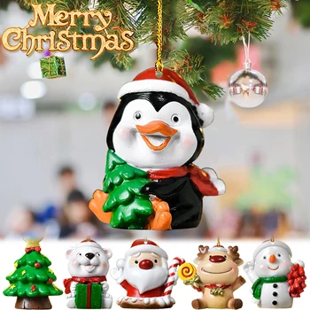 Рождественская Вечеринка Декоры Рождественская Елка Подвесные Подвески Снеговик Лось Санта Клаус Украшения Счастливого Рождества Натальный Навидад Счастливого Нового Года