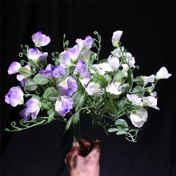 Искусственные Цветы Растения Фиолетовый Белый Желтый Цветок Гороха Украшают Домашний Сад