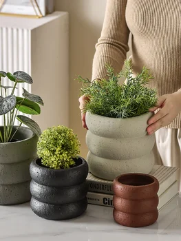 Скандинавский цементный горшок, простая индивидуальность, креативное литературное зеленое растение, ваза для суккулентов, украшение для дома, принадлежности для садоводства
