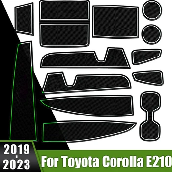 Для Toyota Corolla E210 2019-2021 2022 2023 Гибридный Автомобильный Дверной Прорезной Коврик Для Чашечных Ворот Коврик С Пазом Противоскользящая Подставка Аксессуары Для Интерьера