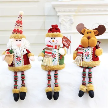 Рождественская кукла украшения Санта Клаус снеговик олень игрушка Рождественская кукла Рождественский подарок для детей Красная рождественская елка украшения