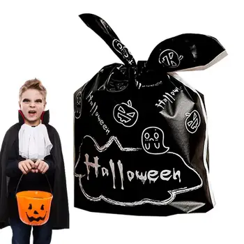 Пакеты для конфет на Хэллоуин 50ШТ с мультяшными заячьими ушками, завязывающиеся мешочками для розыгрышей или угощений, креативный детский реквизит для угощений и печенья