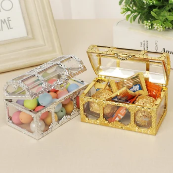 Прозрачная подарочная коробка В форме Сундука с сокровищами Для вечеринки, Свадьбы, Сувенира, конфетных коробок, упаковочных пакетов, бизнеса