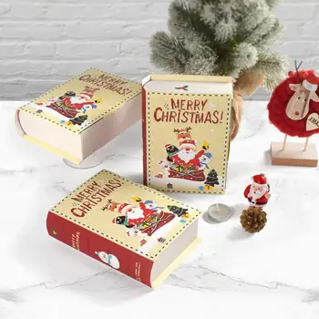 5шт Рождественская коробка конфет, креативная коробка для закусок в форме книги, Подарочная упаковка для подарков, Подарочная упаковка для вечеринки, Украшение для Рождественской вечеринки.