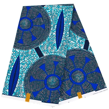 Двусторонняя печать Рисунка Африканская Ткань Ярдом Полиэфирный Материал Для Ручной Работы Высококачественная Ткань для Вечернего Платья