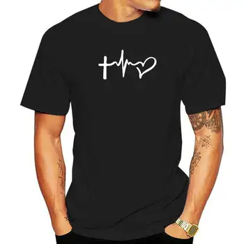 футболка из 100% хлопка с графическим принтом heartbeat, женские Топы, летняя футболка с круглым вырезом, Топы, высококачественная футболка для женщин, топ, футболка