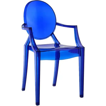 Современное Акриловое Многослойное Кресло Для Кухни и столовой Синего цвета - Полностью Собранное Специальное Кресло