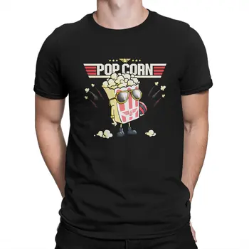 Мужская футболка Pop Corn из 100% хлопка, новинка, футболки с круглым воротом, футболки TOP GUN Film, одежда с коротким рукавом 6XL