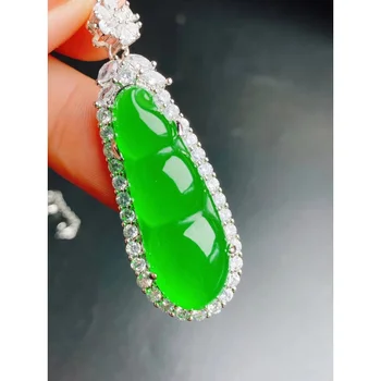 Натуральный Жадеит Нефритовый Кулон Фу Доу Императорское Зеленое Ожерелье