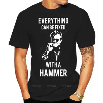 Мужские футболки в винтажном стиле с коротким рукавом, мужская футболка с коротким рукавом Jeremy Clarkson Hammer Fix, мужские черные топы, футболка унисекс