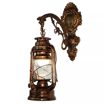 Винтажный светодиодный настенный светильник Barn Lantern Ретро Угольный Масляный настенный светильник в Европейском Античном стиле