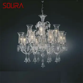 Хрустальная люстра SOURA, светильник в европейском стиле, светодиодный подвесной светильник, декоративные светильники для дома, гостиной