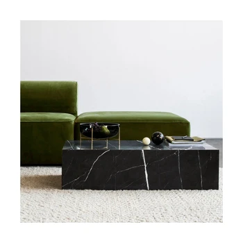 Журнальный столик из черного натурального мрамора Nero Margiua, простое современное украшение гостиной, диван, роскошный журнальный столик с мраморным плинтусом