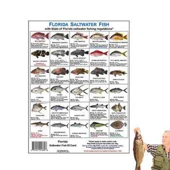 Карточка для морской рыбы Флориды Цветные фотографии Удостоверение личности рыбака по водным правилам Флориды