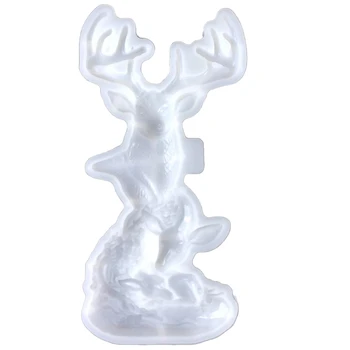 E15E Стильная скульптура животного, характерный микроландшафтный орнамент, украшение стола