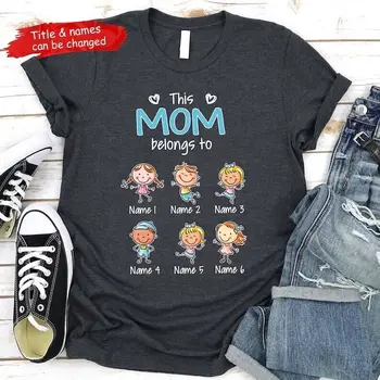 Персонализированная футболка с именем мамы и бабушки принадлежит детям, рубашка на День матери