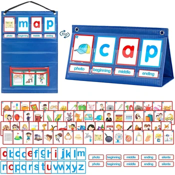 Флэш-Карты для Детей Обучающие CVC Word Builder Карманная Диаграмма Для Детского Сада CVC Words Акустические Игры Школьные Принадлежности