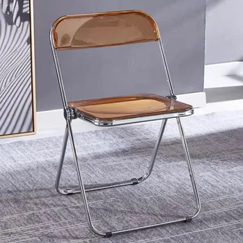 Прозрачный акриловый модный фотостул, современный Чайный обеденный стул, табурет, Складной обеденный стул, мебель для ресторана Silla Comedor