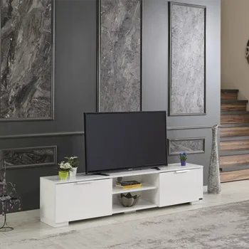 Настенный блок для телевизора, ТВ–панель - шкаф с двумя дверцами в современном дизайне, мебель для гостиной, стол для телевизора, товары для дома