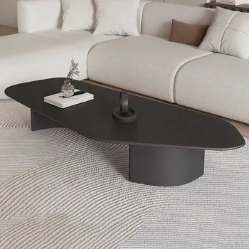 Журнальный столик современного дизайна, Черный Низкий Неправильной формы, Мраморный Столик в скандинавском стиле, Вспомогательная мебель для дома в гостиничных апартаментах Mesa