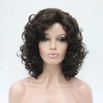 Новый модный каштановый темно-коричневый кудрявый женский парик из синтетических волос длиной 40 см