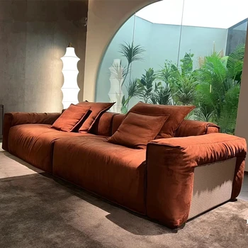 Ткань бархатный диван легкая роскошная ветровая гостиная пуховый диван модельный ряд прямой диван