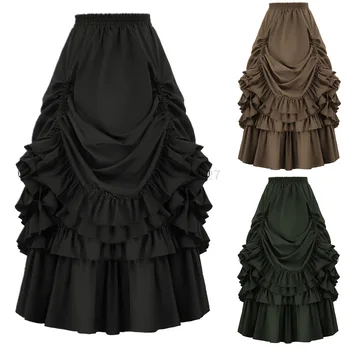 Женская юбка на Хэллоуин, винтажное средневековье, готическая Викторианская юбка эпохи Возрождения, Средневековые костюмы для косплея, женское платье