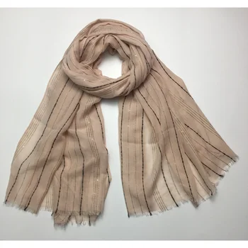 2019 Весенне-осенний полосатый хлопковый льняной шарф с блестками, универсальный модный монохромный шарф для женщин, прямые продажи с фабрики