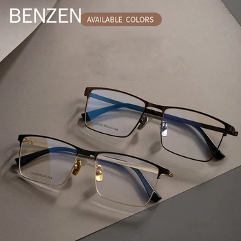 Мужские очки в квадратной оправе из высококачественного сплава BENZEN Retro в оправе для очков от близорукости, мужские оптические очки 5963